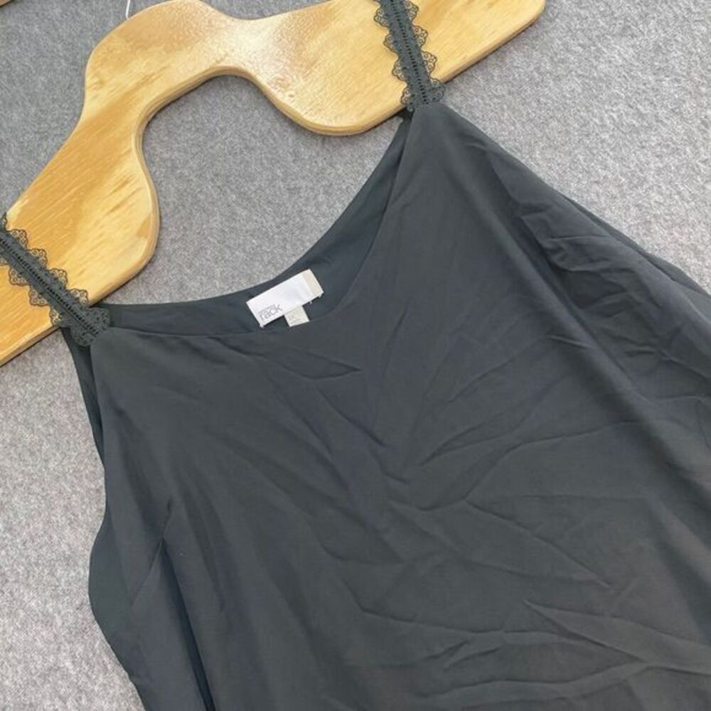 Nordstrom Rack 2X Black Cami Tank Babydoll Top Lace Straps
